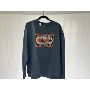 Lucky Brand Poker Label Cotton Graphic Sweatshirt in the color Stargazer